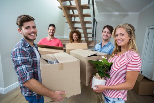 Van and moving support service in Bounds Green residential street