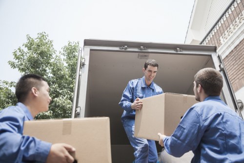 Careful handling of office equipment during a local move
