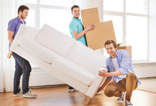 Home moving team preparing a local move in Bounds Green