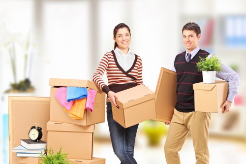 Packed household items ready for transport during a Bounds Green move