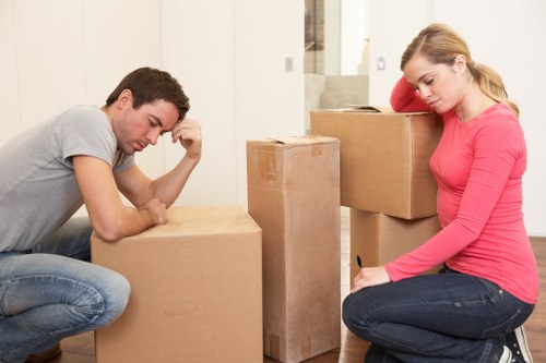 Packed boxes and moving supplies prepared for a local house move