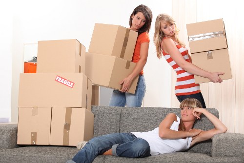 Furniture being carefully carried during a home move